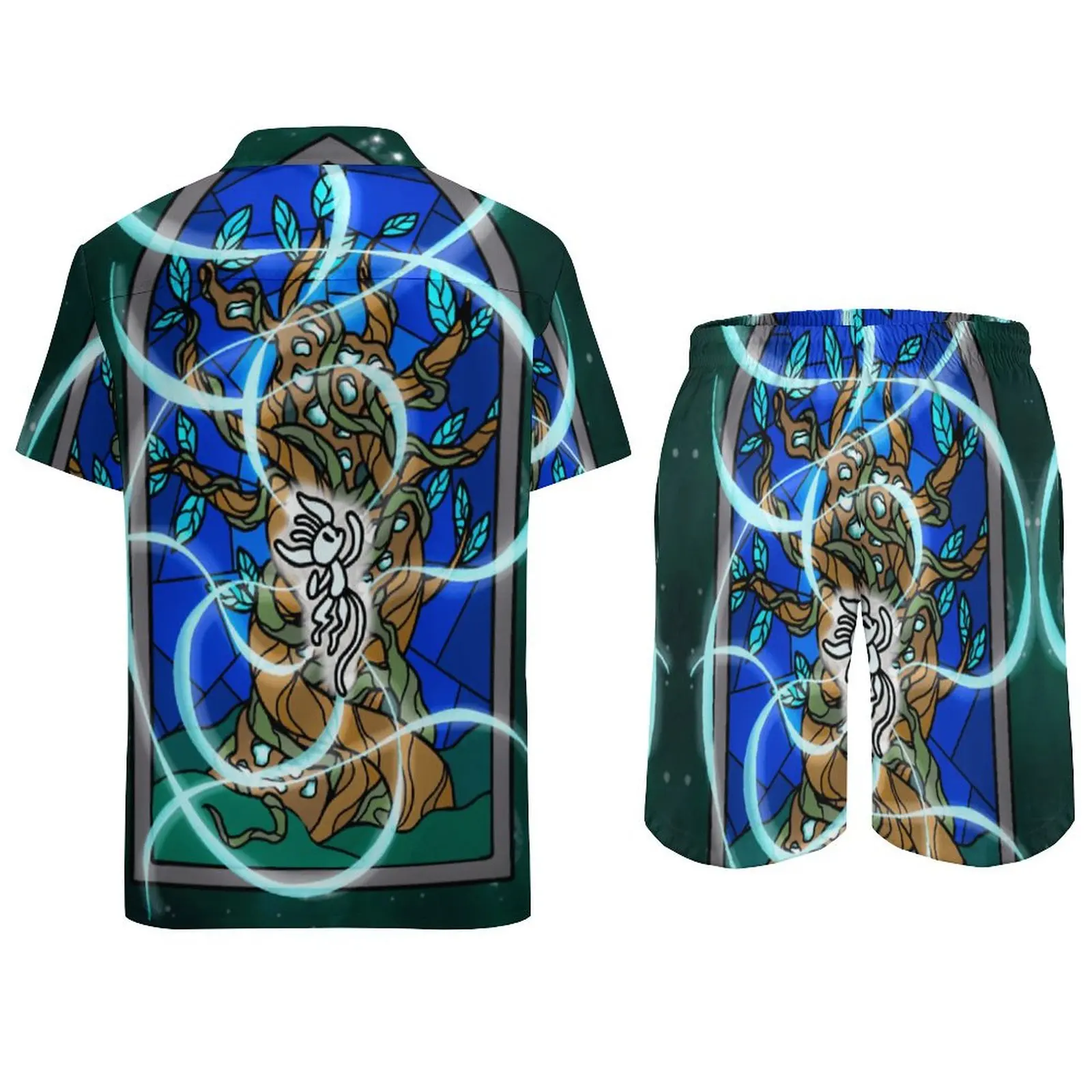 Traje de Fly Art Ori y The Blind Forest Action Gam para hombre, traje de playa de alto grado, clásico para salir, talla de EE. UU., 2 piezas