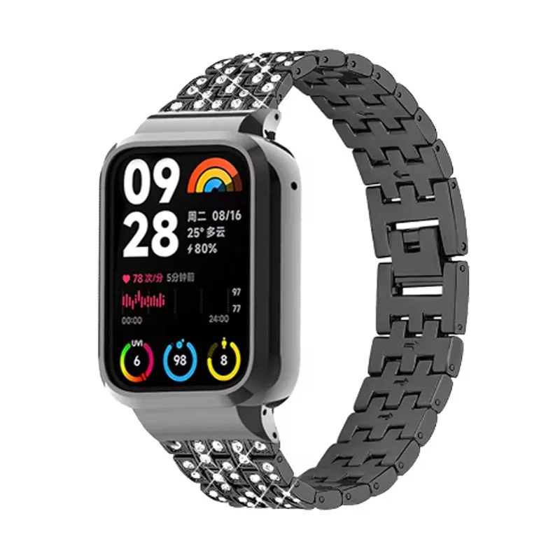 Браслет и чехол из нержавеющей стали для Xiaomi Mi Band 8 Pro, магнитный металлический браслет Xiaomi Mi Band 8 Pro