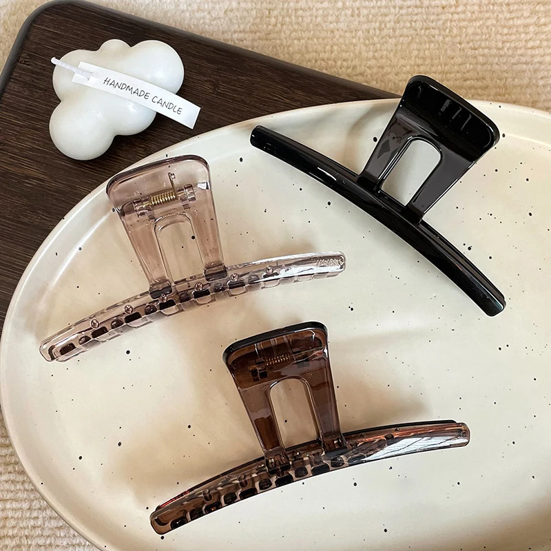 13 سنتيمتر بسيطة سميكة كبيرة مشبك شعر مقاطع النساء الفتيات شفافة السلطعون المشابك ذيل حصان مشبك شعر إكسسوارات الشعر نوعية جيدة