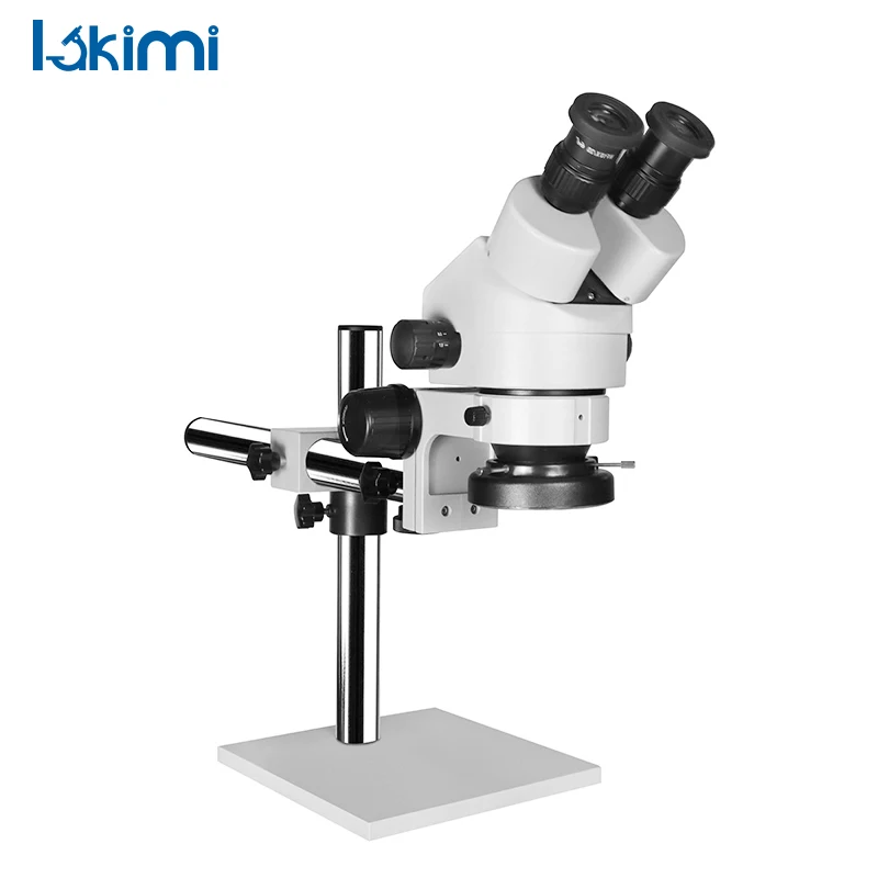 Lakimitools Binocular Stereoscopic Microscope, 7X-45X Magnification, LED Light, Single Arm Boom Stand,LK-MS02A