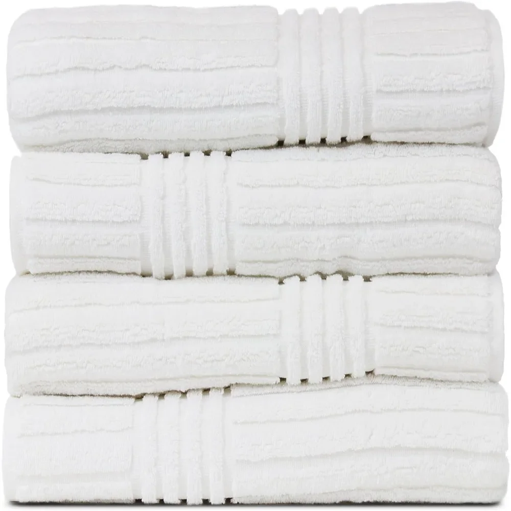 

Luxury Hotel & Spa 100% Natural Turkish Cotton Ribbed Channel Pattern Bath Towel (