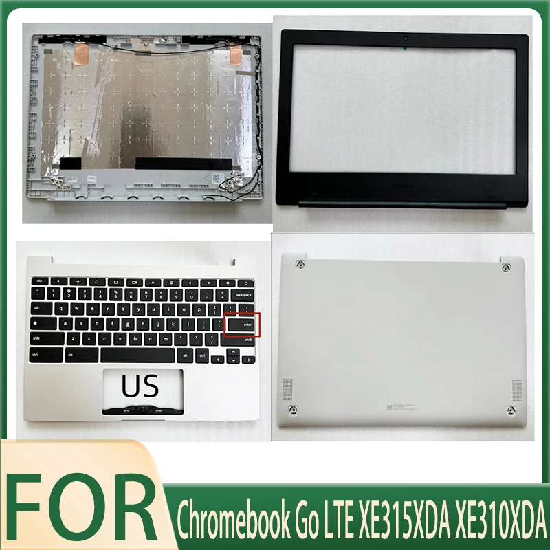 

New Silver For Galaxy Chromebook Go LTE XE315XDA XE310XDA LCD Back Cover/LCD Bezel/Palmrest US Upper Cover/Bottom Case