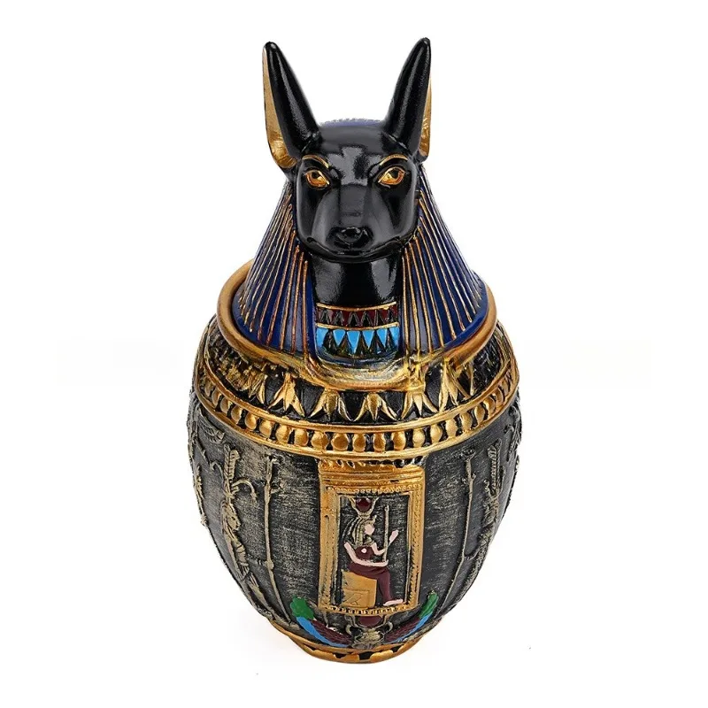 Ancient Pharaoh Style Pet Memorial Urn Guardian Dog Cat Ashes Urn Resin Statue Decorative Cremation Keepsake Ornament
