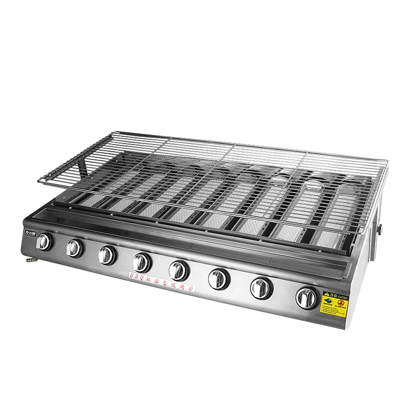 

Barbecue grill commercial stall Black King Kong electric barbecue skewers oysters gas grilled fish machine manufacturer