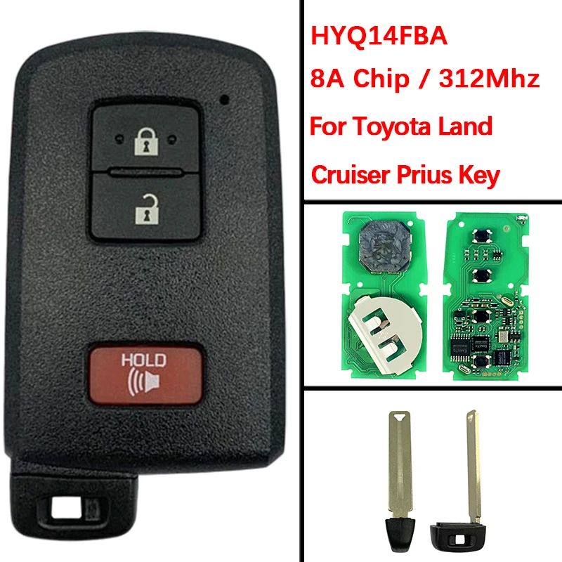 

CN007137 Aftermarket 3 кнопки 8A чип умный пульт дистанционного управления 312 МГц HYQ14FBA AG плата 2110 PN 89904-52290 для Toyota Land Cruiser Prius