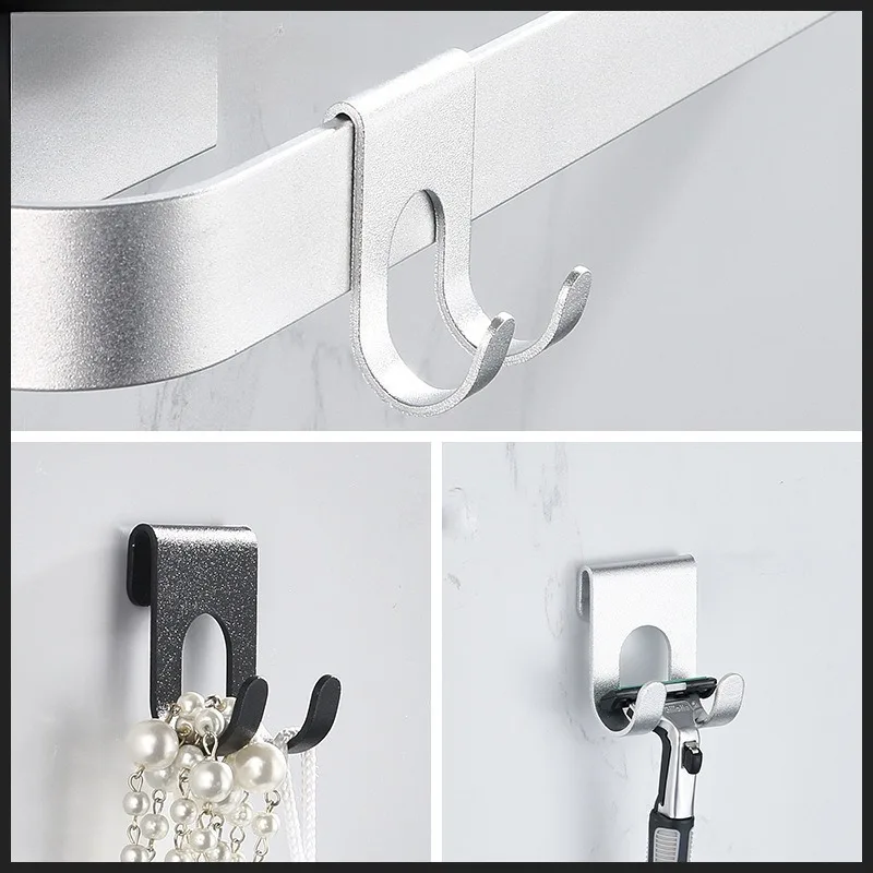 

bathroom hooks, space aluminum plug hooks,shaving knife hooks, bathroom hanging upside down wall mounted non perforated bathroom