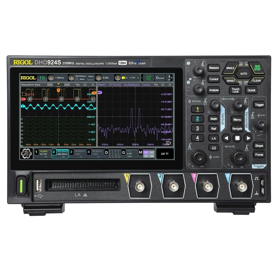 RIGOL DHO924S Digital Oscilloscope 12-Bit Vertical Resolution 250MHz Frequency Band 4 Analog Channels 1CH Built-in Signal 1.25