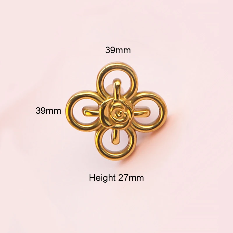 4 Uds. Tiradores de muebles con diseño de flores de latón macizo, pomos para cajones, armario, vestidor, zapatero, TV, tiradores para gabinete de vino