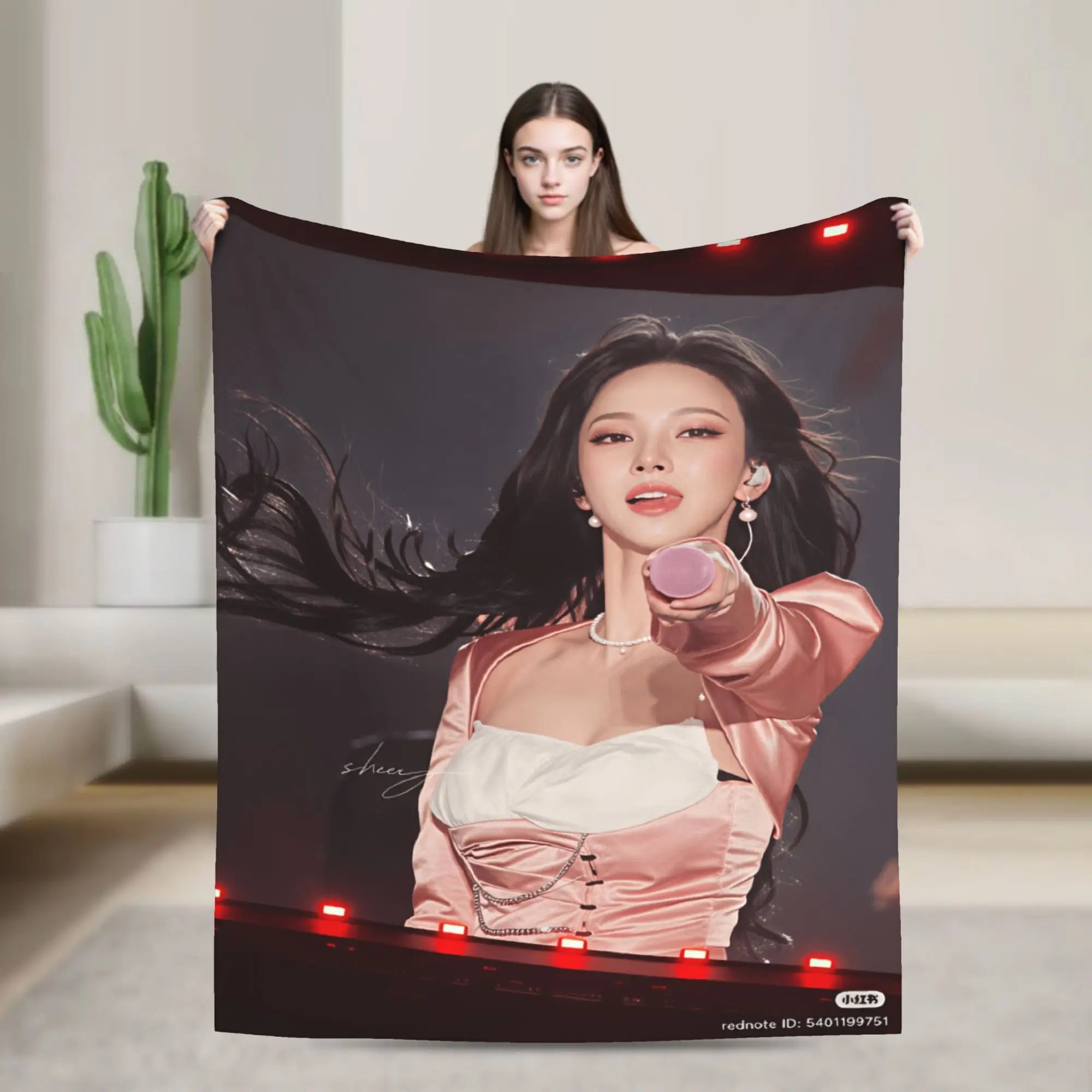 K-Karina Throw Blanket Super Soft Trend Blanket  For Bedroom Picnic Flannel Bedspread Bed Cover