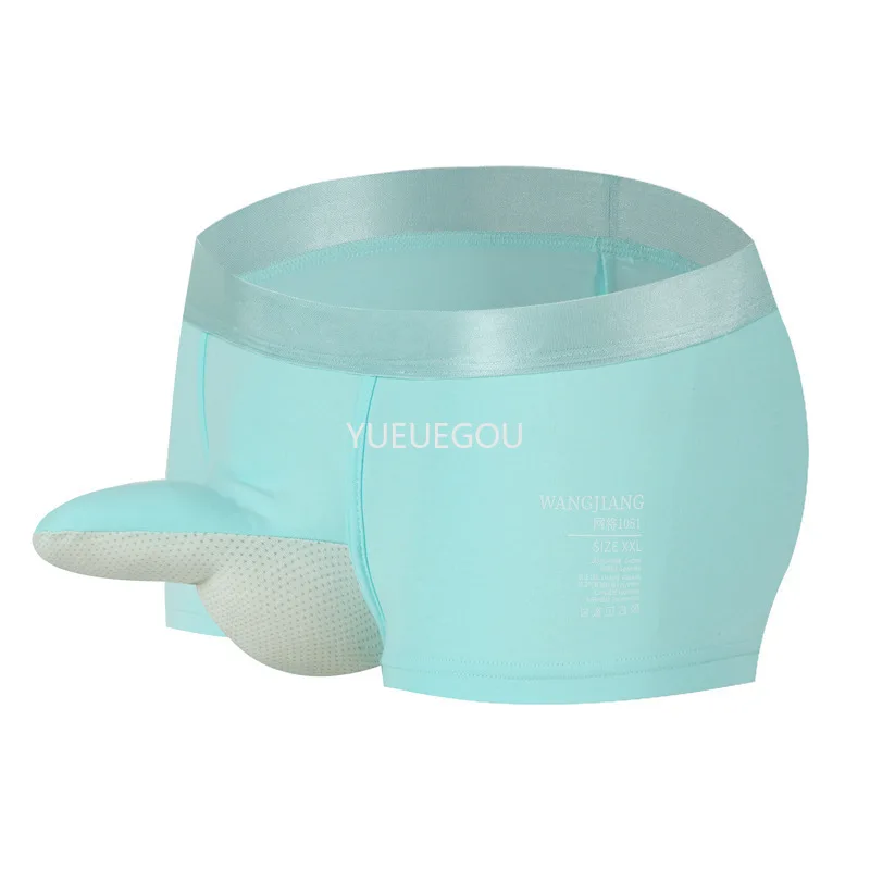 الرجال الحقيبة منفصلة سراويل داخلية للرجال كبيرة طويل القامة ألوان فاتحة مكافحة الغضب تنفس القطن تمتد الملابس الداخلية الصلبة الرطوبة فتل