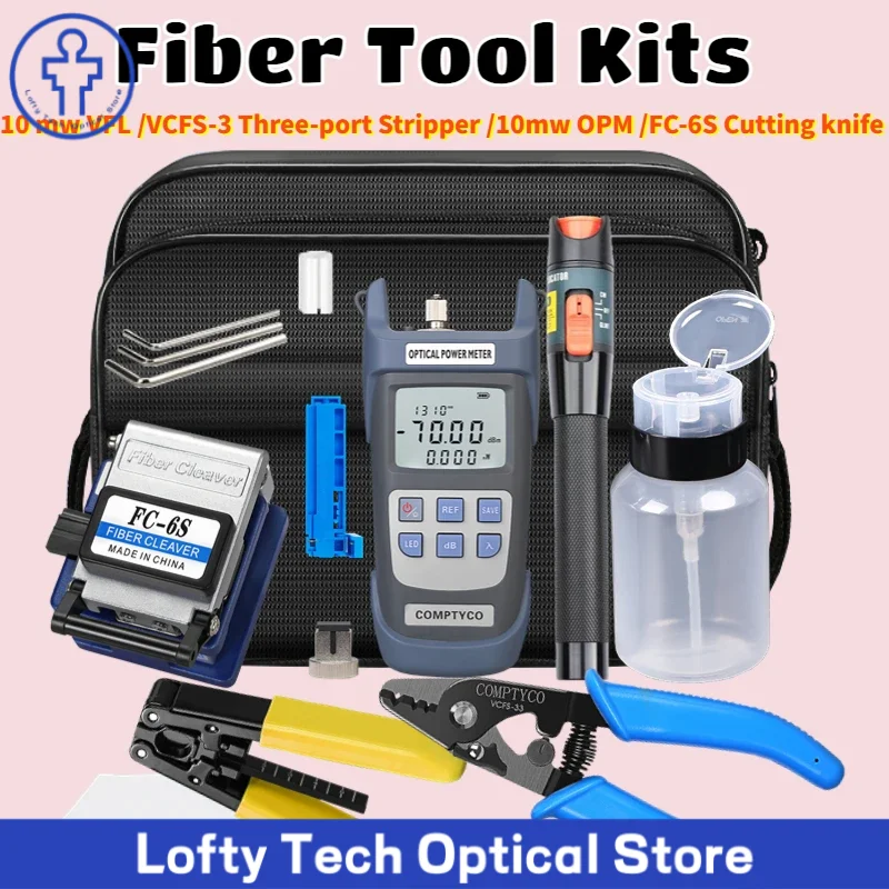 

Набор инструментов для оптоволокна Оптоволоконный с измеритель мощности Fiber Optica 10 МВт VFL Cleaver FC-6S/SKL-6C VCFS-3 Трехпортовый набор инструментов для зачистки