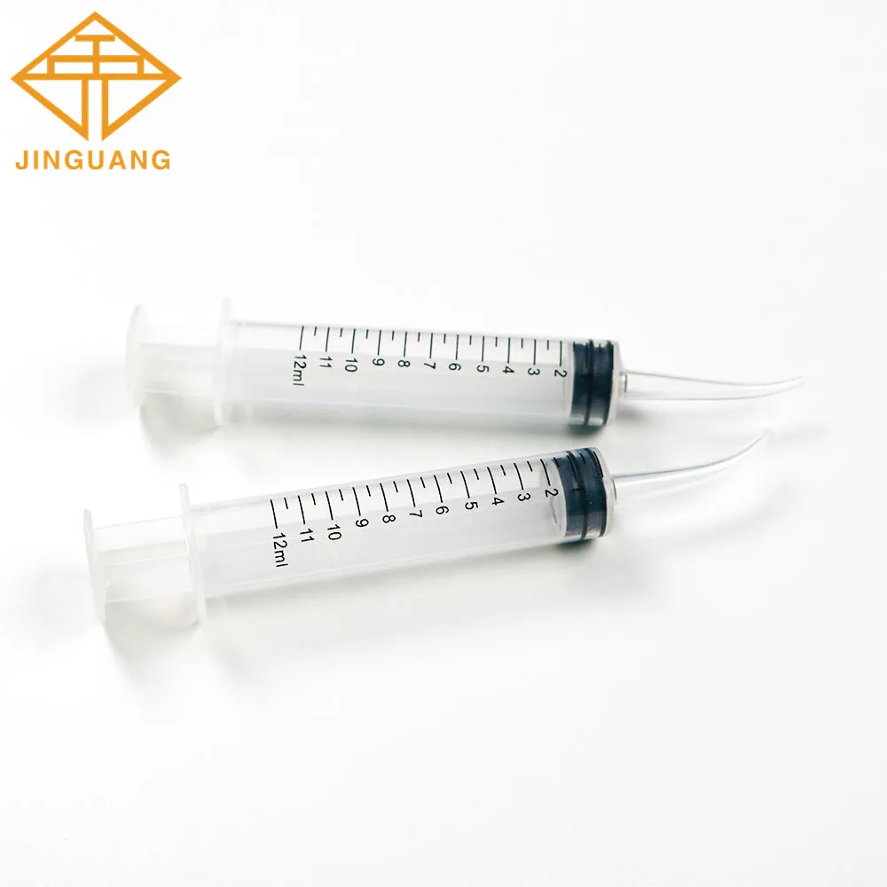 

50pcs 12ML Dental Disposable Irrigation Syringe Curved Tip Impression Syringes Clinic Consumables Dentist Tools