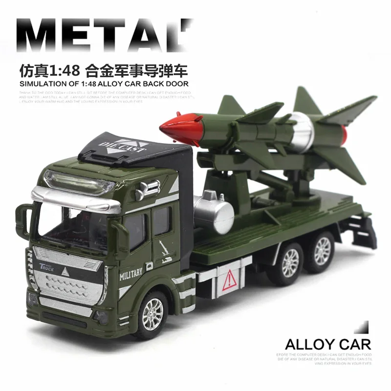 1:48 Drie legering militaire modellen, raketraketten, raketvoertuigen, vrachtwagens, regeneratief speelgoed, automodellen, nieuwe geschenken
