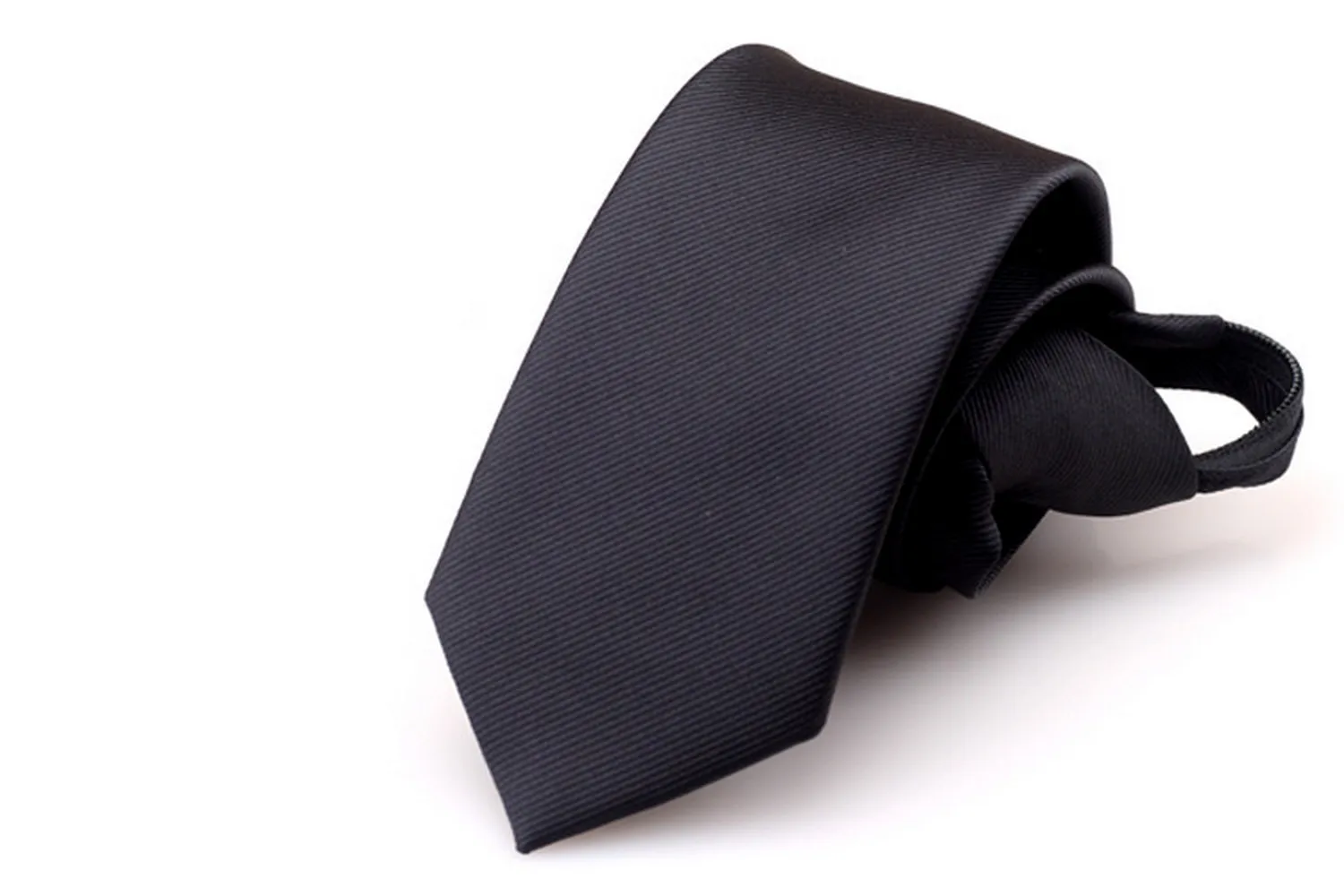 Mens Silk Tie Solid Color Tie Pretied Zipper Fashion Style Red Black Multi Color Gift Wedding Work Formal Business Accessories