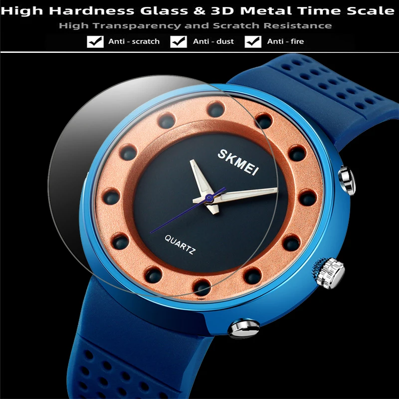 Skmei Analog Display Men\'s Quartz Watches Fashion TPU Strap LED Light Waterproof Simple Style Wristwatch