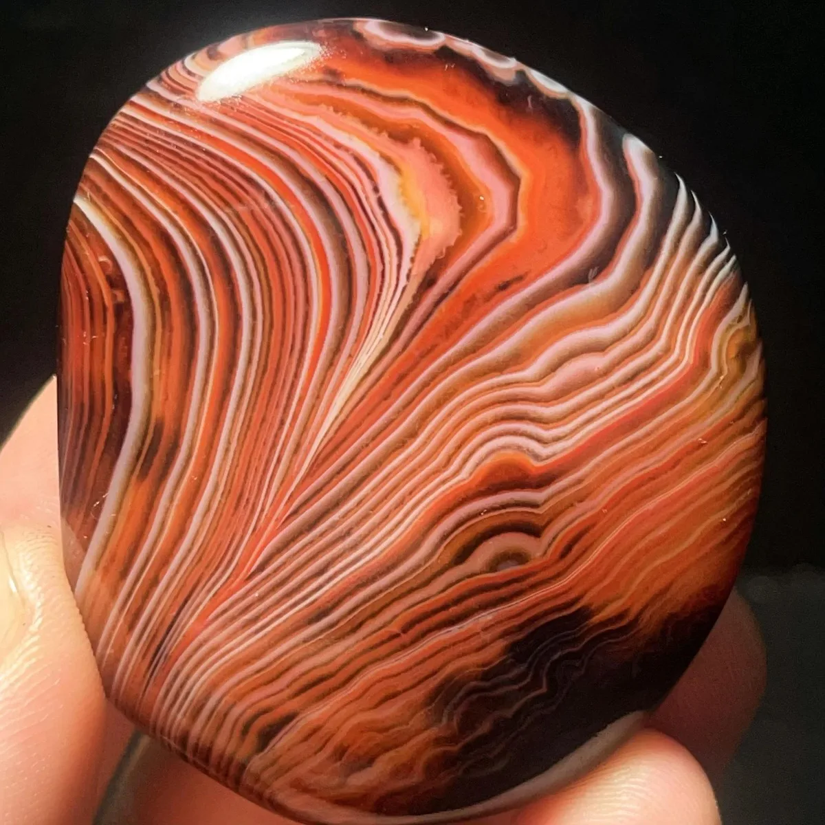 Colorful Pattern Banded Agate Palm Stone, Tumbled Polished, Decor Stone, Table Decor, Natural Stone, Crystal Collection