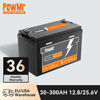 PowMr Lithium Powerwall 12V 24V LiFePO4 Battery 100AH Lithium Batteries for Hybrid Solar Inverter 200AH 300AH Power Station