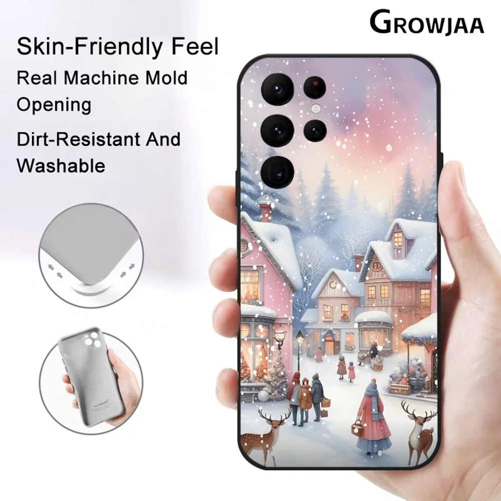 Nice Christmas Tree Phone Case For Samsung Galaxy S25 S24 S22 S23 Ultra S21 S20 Plus 5G Protective Silicone Funda