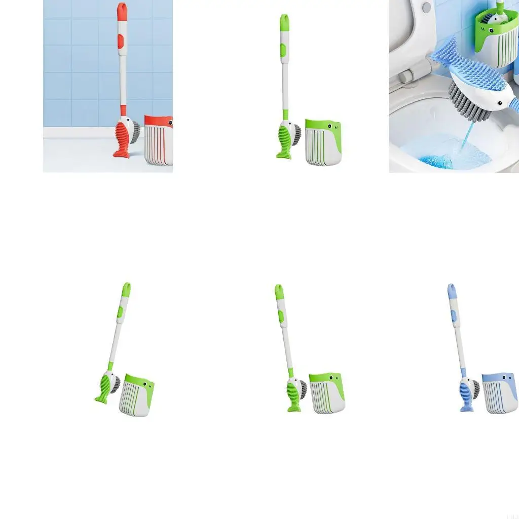 

U4LA Cartoon Whale Toigt Crash и держатель для ванной комнаты туалетная чаша щетка с длинной ручкой для очистки туалета Жидкая