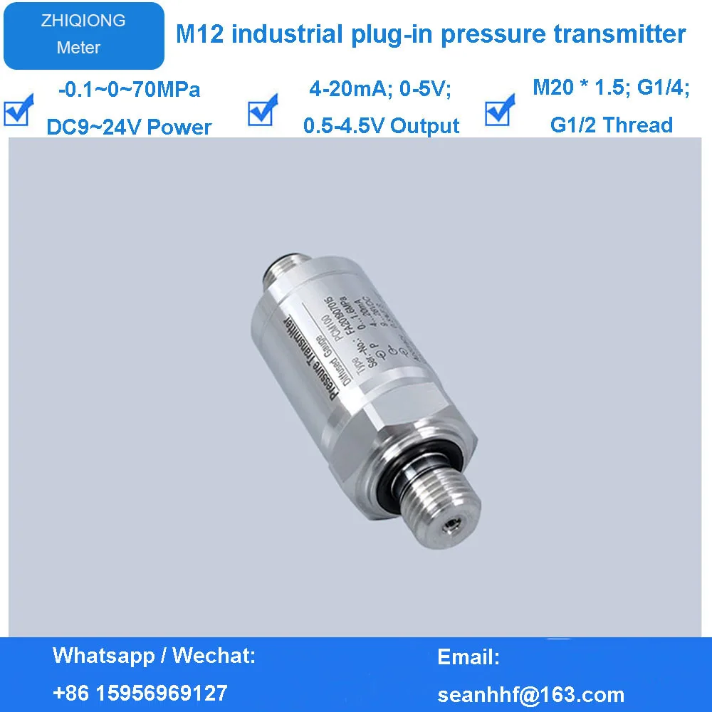 Imagem -05 - Conector Extensas Calibre Nivelado Membrana Transmissor de Pressão M12 à Prova de Água Cabo Bar 600 Barra a 20ma M12
