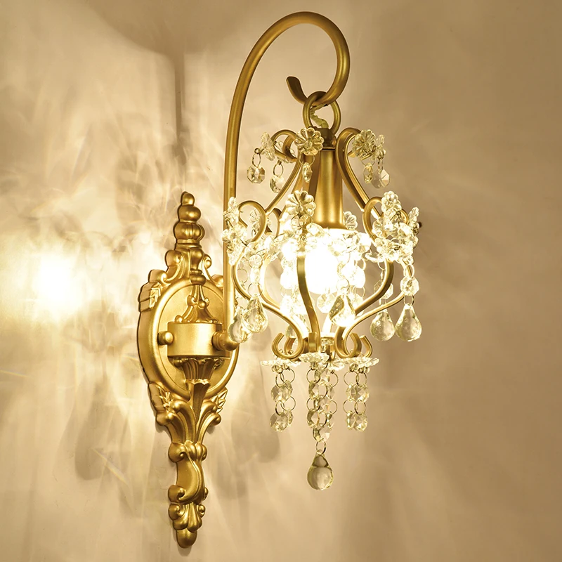 

Crystal Wall Lamp Living Room Bedside Mirror Headlight Modern Corridor Aisle Light Bedroom Creative Lighting
