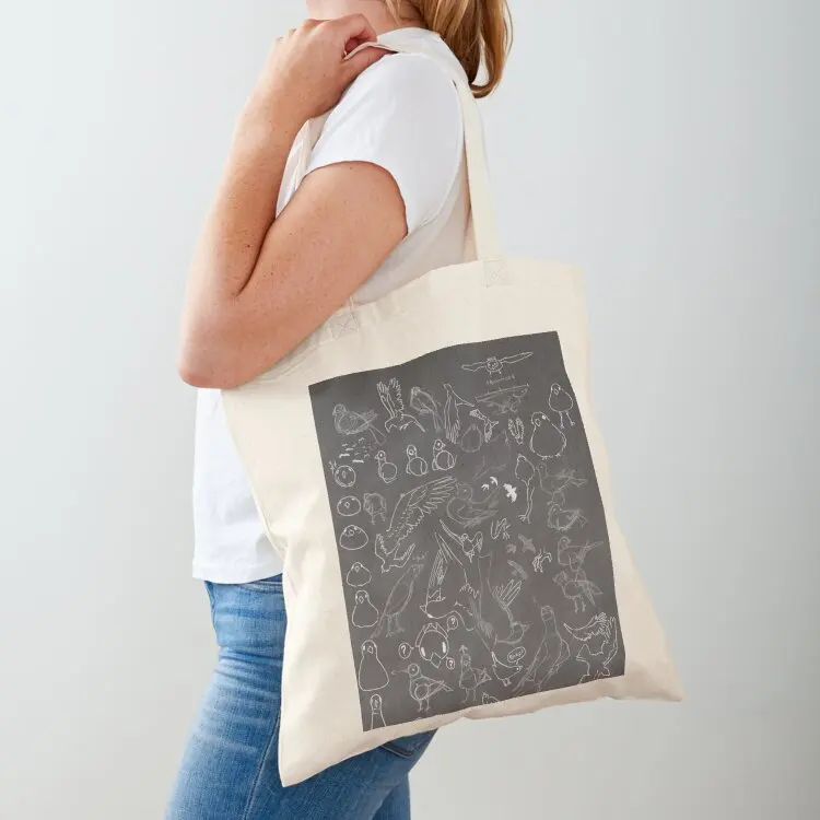 

Bird Sketch Practice: Chalk Edit Version Tote Bag cloth bag woman Women's shopping bag Reusable bags