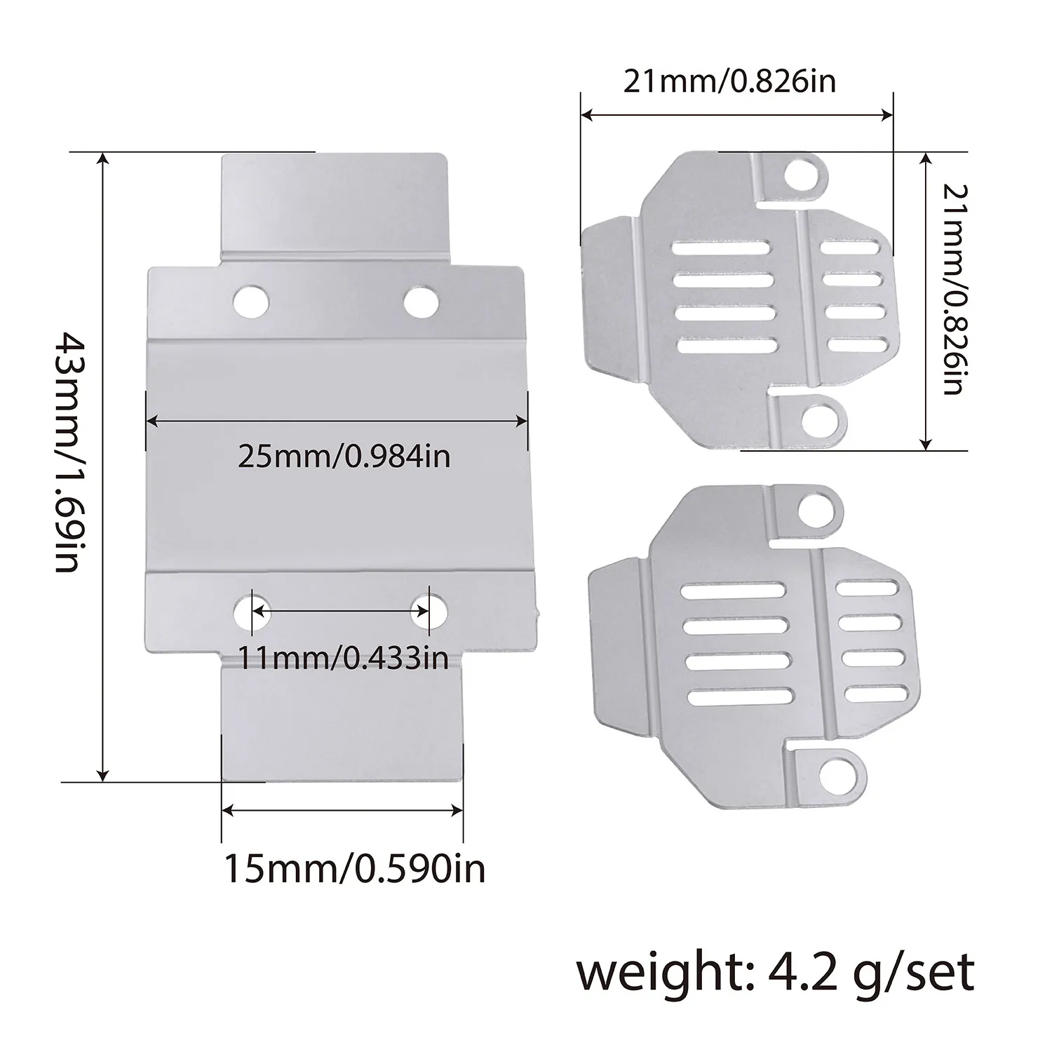 FMS Aluminum Chassis Skid Plate Guard For 1/24 Fcx24 Wagon Rc Crawler Metal Bottom Protection Upgrade Parts For Rc Enthusiasts