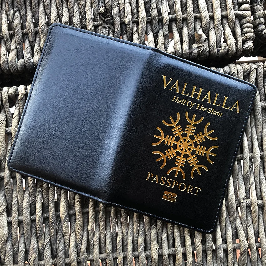 Vikings Valhalla protege passport, étuis pour passeport de mythologie nordique pour Hall of The Slain, couverture de voyage