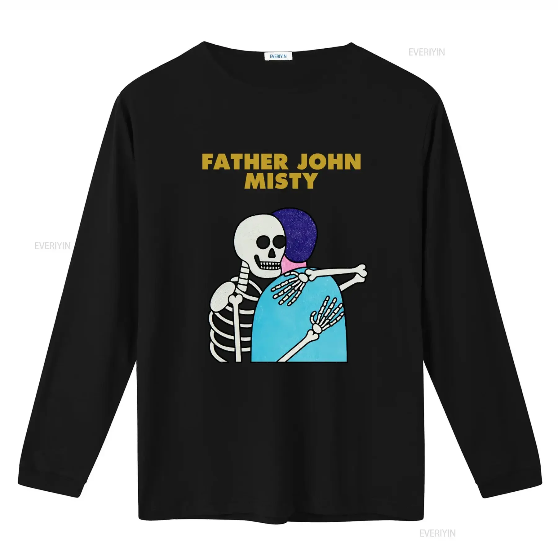 Father John Misty Skeleton Hug Design Classic T shirt for US Market vintage Washed Stylish Stretched Slightly Comfortable