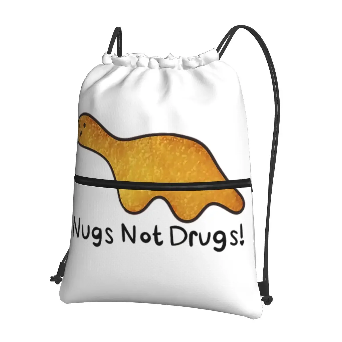 Nugs Not Drugs! Portable Backpacks Drawstring Bag Casual Drawstring Bundle Pocket Shoes Bags For School Students