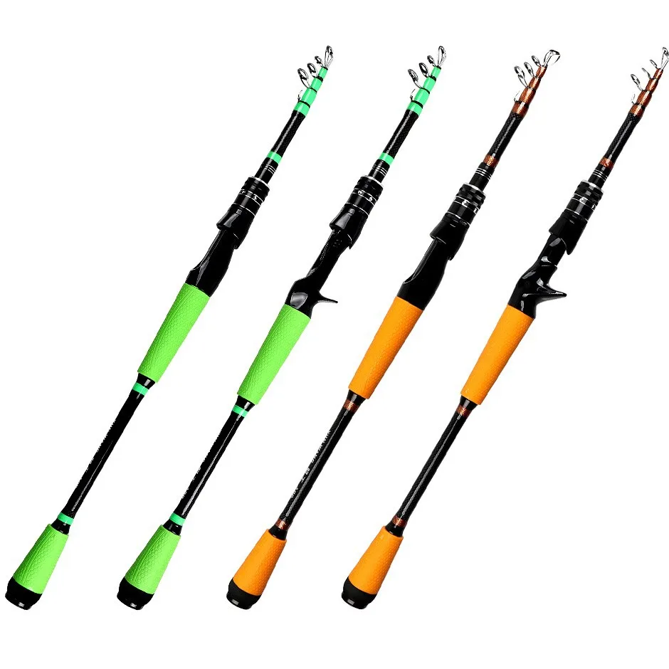 1.8m/2.1m/2.4m Fishing Rod Carbon Telescopic Spinning Baitcasting Fishing Rod