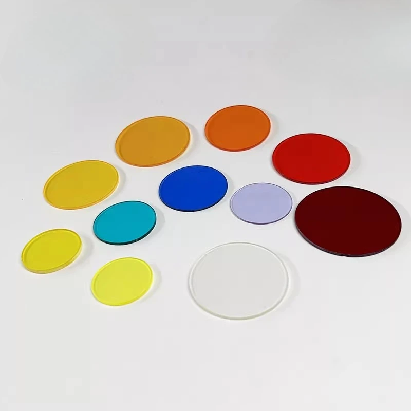 Optical Colored Glass Black Red Blue Yellow Cyan Orange Purple Customizable Filter Color Filter
