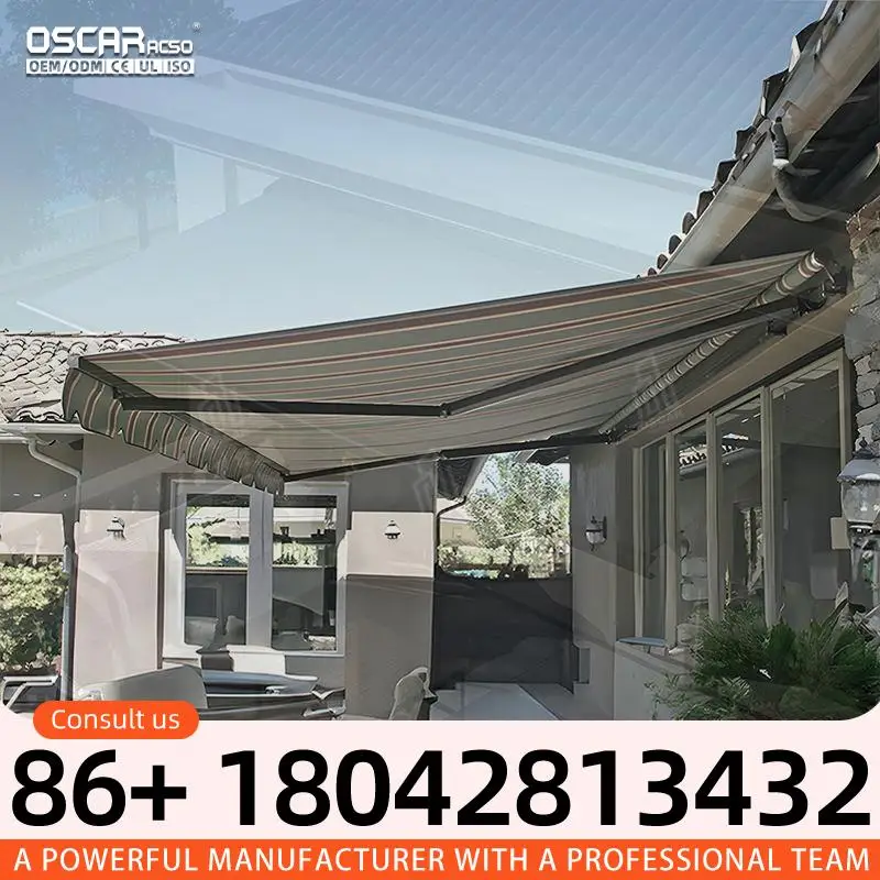 Custom Waterproof UV Protected Full Cassette  for Balcony Rain Canopy in Real Estate Projects Retractable Awning