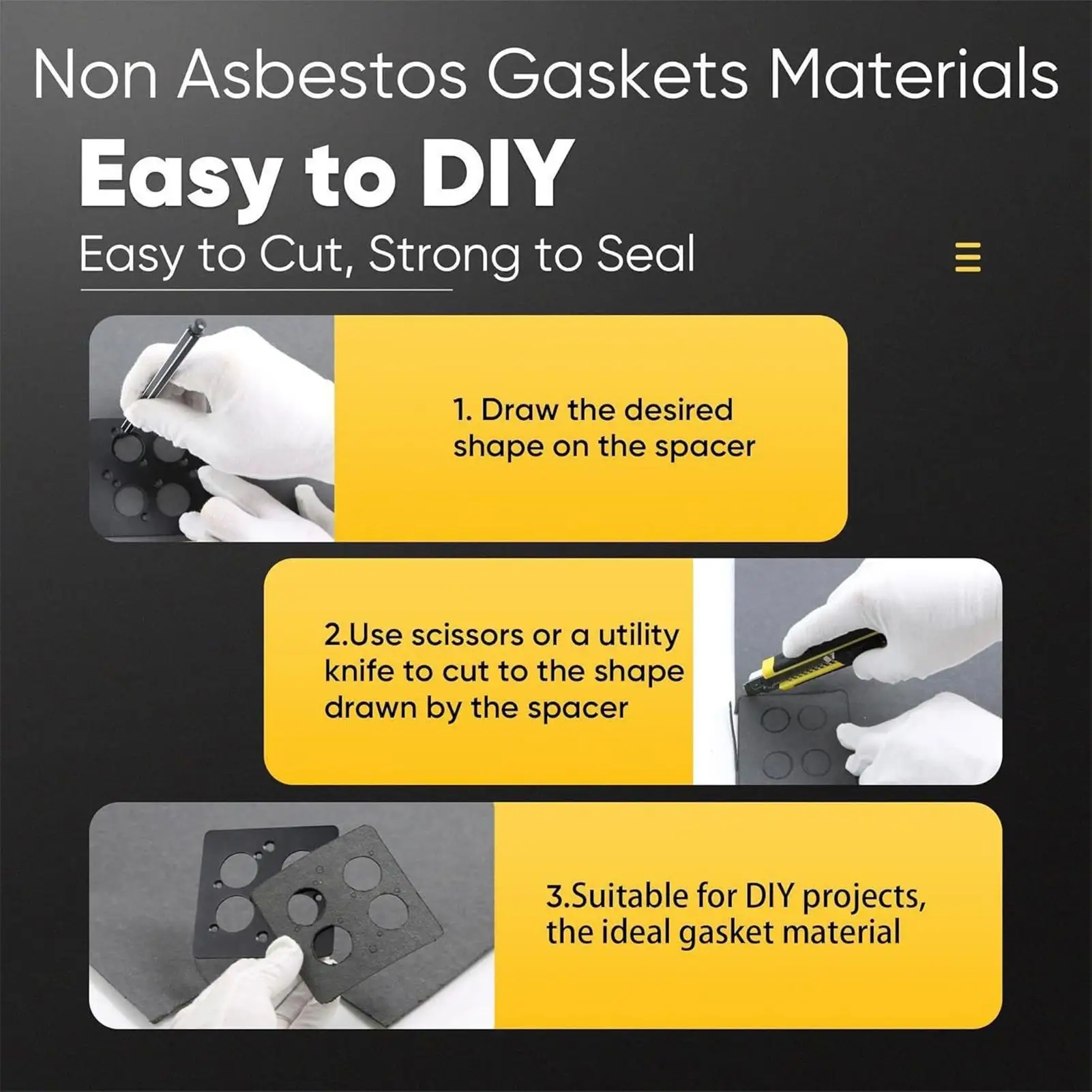 

Материал прокладки выхлопных газов, 6 шт., высокотемпературный материал прокладки, термостойкий лист 15 х 11,8 дюйма для ремонта автомобильных двигателей