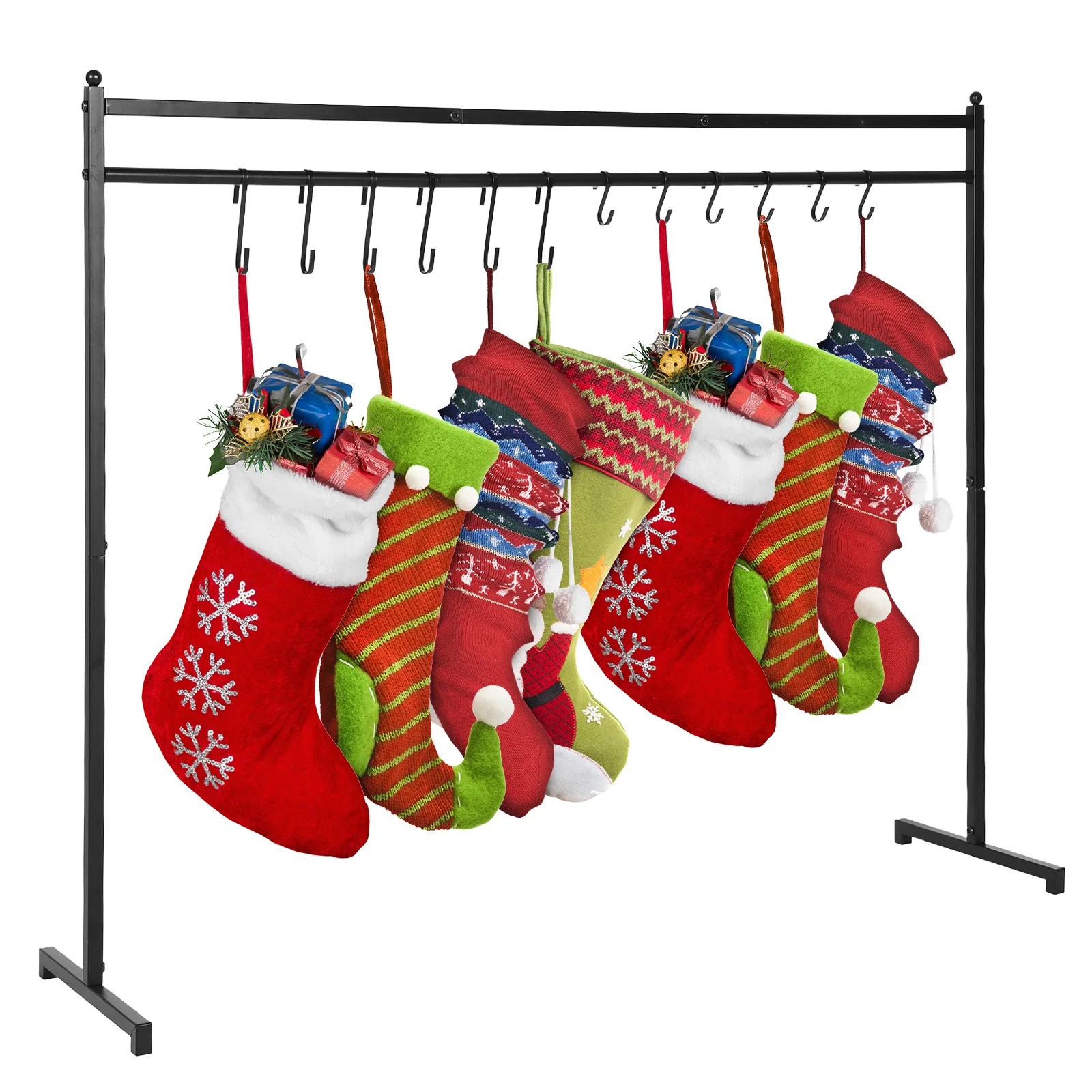 

Christmas Metal Christmas Stocking Stand with 12 Hooks Metal Holiday Decor Hanger Floor Metal Stocking Hangers for Home Floor