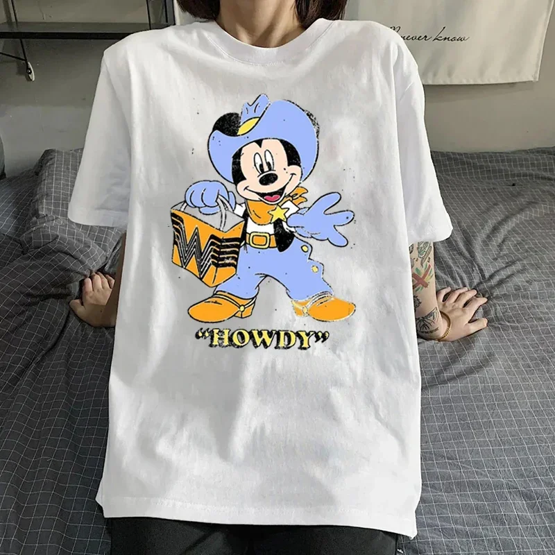 

Summer Casual Women T-shirts Cute Cartoon Mickey Print Harajuku Ulzzang Streetwear Hip Hop O-Neck Short Sleeves clothing Unisex