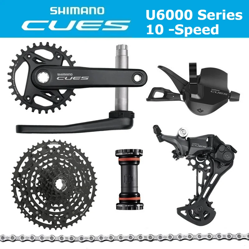 

SHIMANO CUES U6000 горный велосипед 10-скоростной рычаг переключения передач, кассета, тормоз, оригинальные детали для велосипеда, групповой комплект