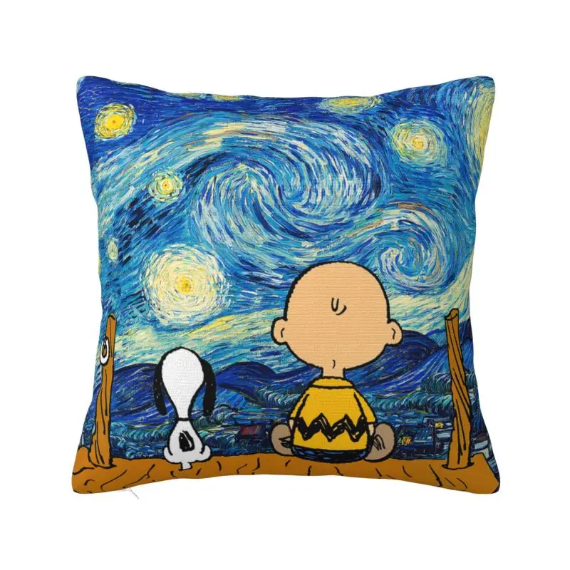 Custom Cute Cartoon Snoopy Cushion Cover 40x40 Cm Velvet Polyester Throw Pillow Case For Sofa Car SeatHome Decoration Pillowslip