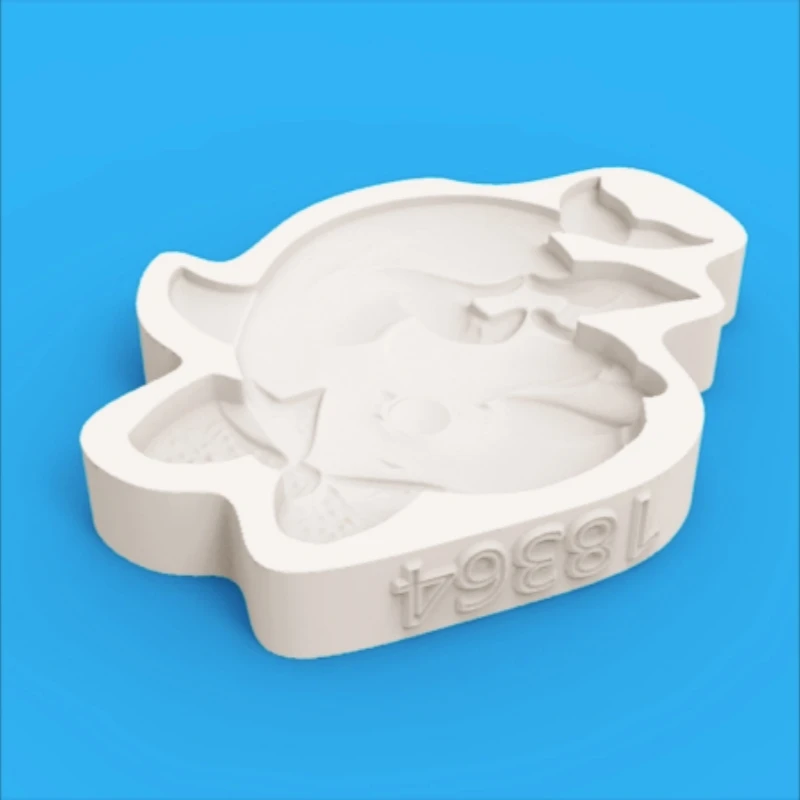 Bowknot Dolphin Silicone Mold, Fine Ribbon Texture, Double Hands Heart Shape, Chocolate Fondant Making Mold - view 6