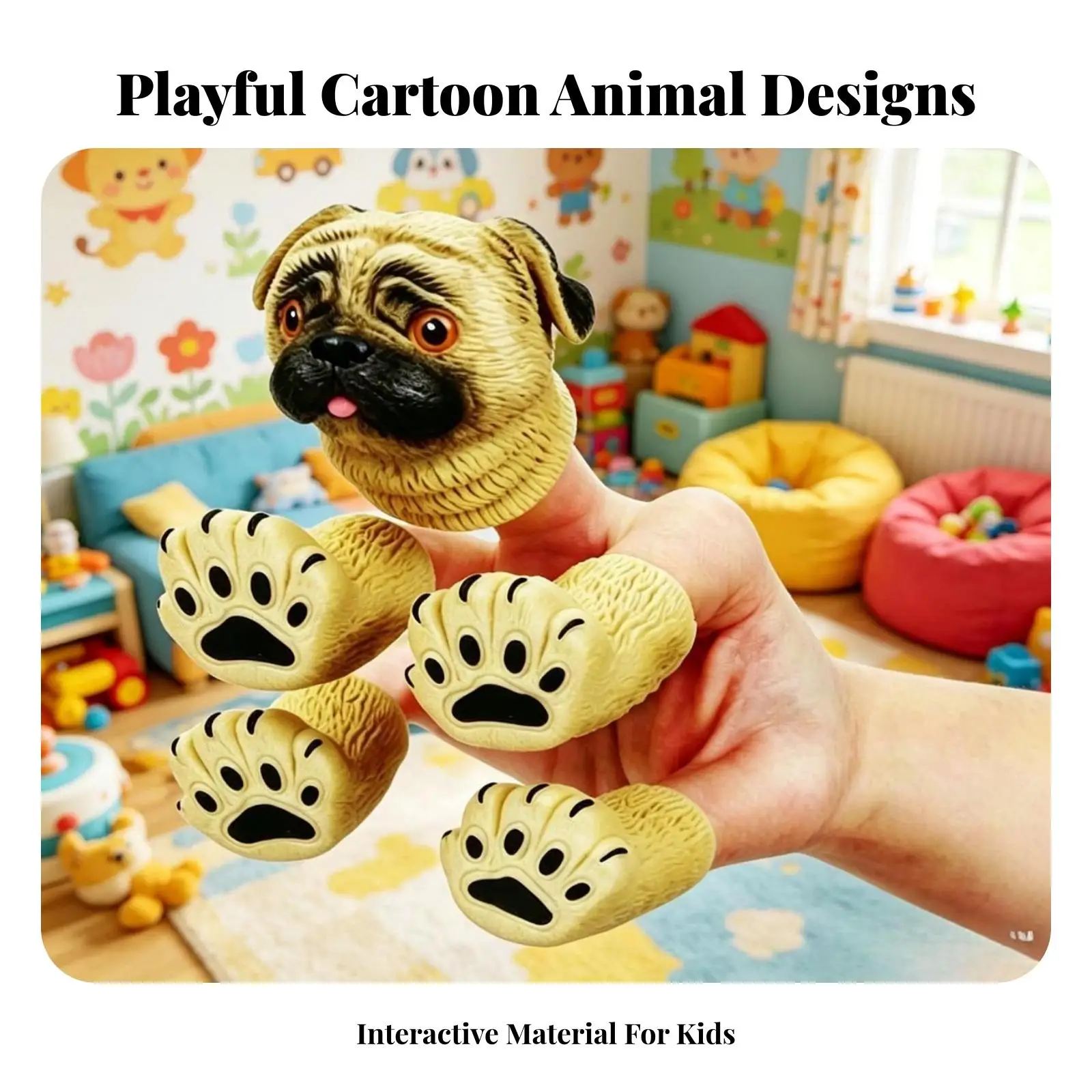 Children Finger Puppet Soft PVC Animal Finger Dolls Textured Grip Realistic Detail for Kids Puppet Theater Play