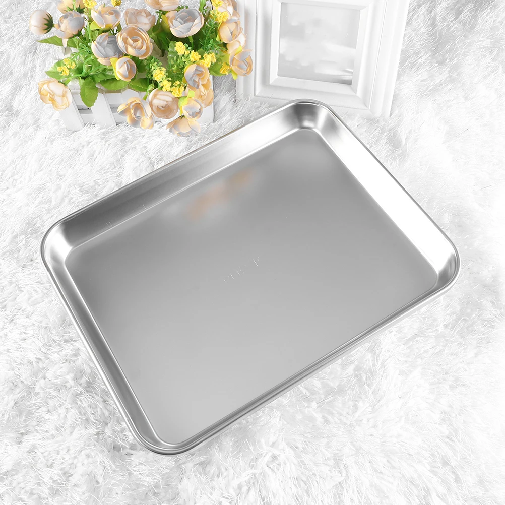 

2pcs Stainless Steel Medical Flat Tray For Instruments Storage Steel Tray For Medical Facility Teaching Equipment Use