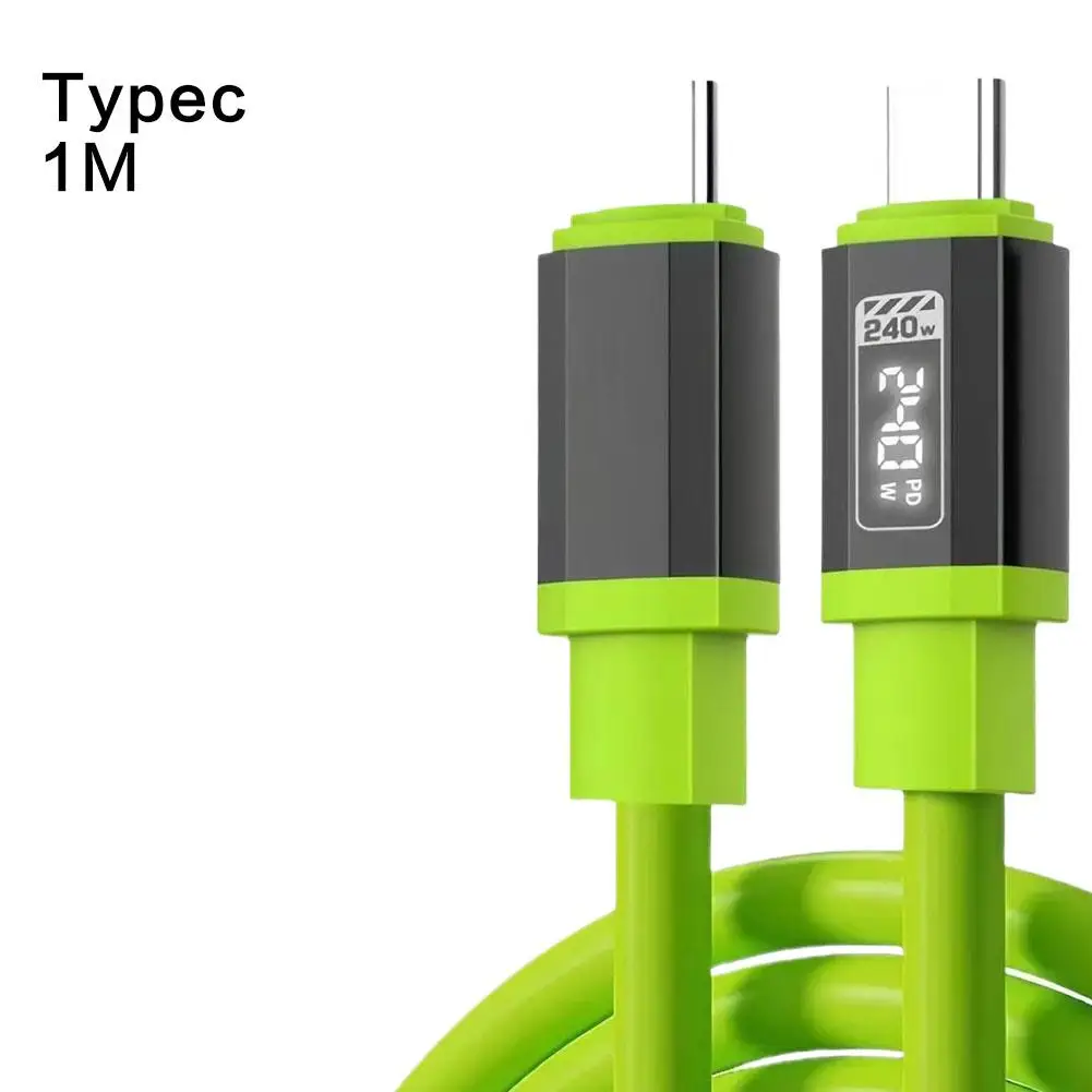 240W USB Typ-C Ladekabel Verdicktes Silikon Schnellladegerät für iPhone Samsung Huawei Handykabel 1-2m