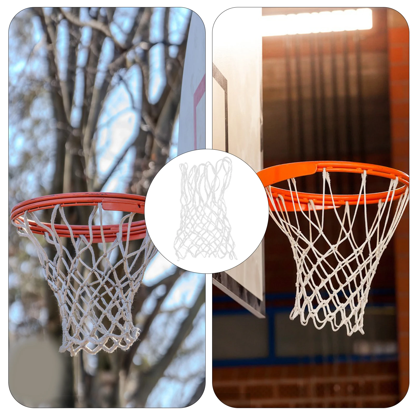 

2 pcs Basketball Net Heavy Duty Nylon 12 Loops Fit for Standard Rim Backboard Sports Accessories for Outdoor Indoor Courts