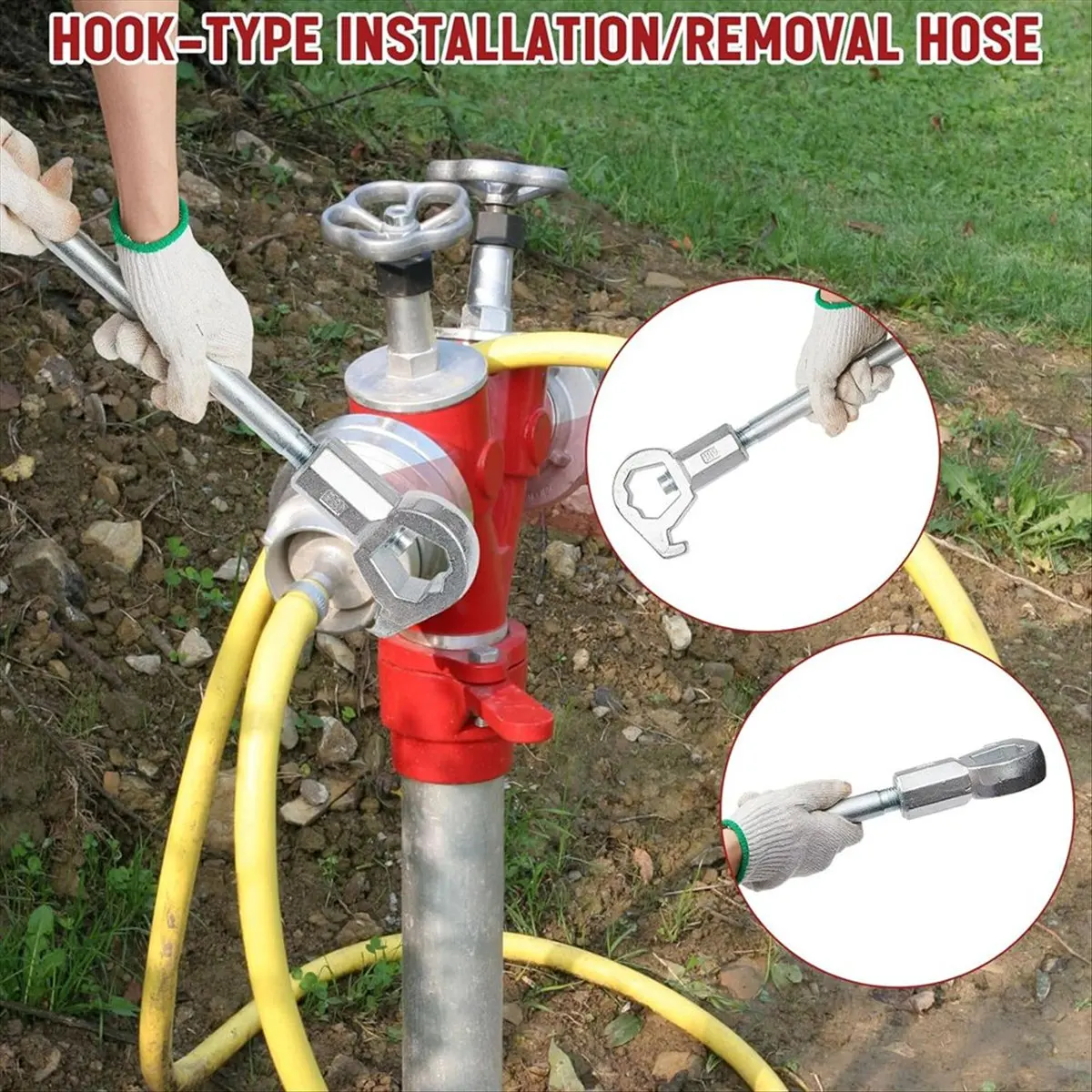 (AA91) Adjustable Hydrant Wrench,Fits 1-1/2in to 6in Bolt Head Sizes,for Loosening Caps and Opening Valves,Tightening Fire Nuts