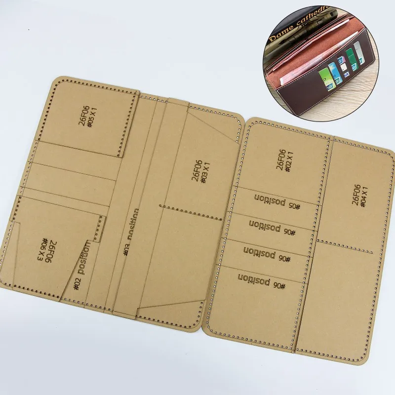 NUBECOM Business Wallets Making Stencil For Leather Leather Templates Long Wallet Template Leather Tools herramientas para cuero