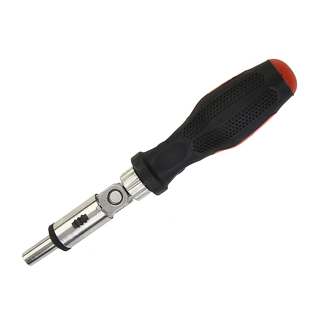 Ratchet Screwdriver 1/4 Inch 180Degree Rotating Screwdriver Drive Tackle T-type Foldable Hex Interface Lock Disassemble Tool