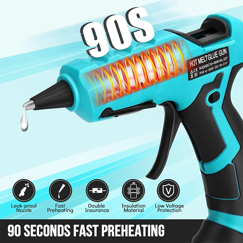 Cordless Glue Gun for Makita 18V Battery 7mm Handheld Electric Power Hot Glue Guns Cordless Hot Glue Gun for Arts Crafts Repair view 2
