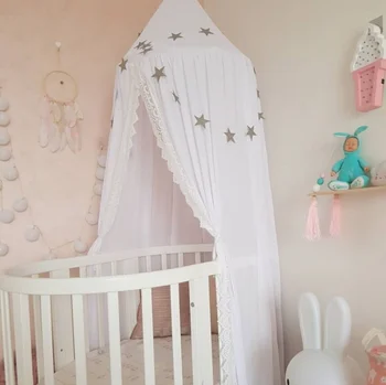 Baby Bed Canopy Bedcover Mosquito Net Curtain Bedding Round Dome Tent Princess Room Tent Children Room Decoration Kids Play Tent