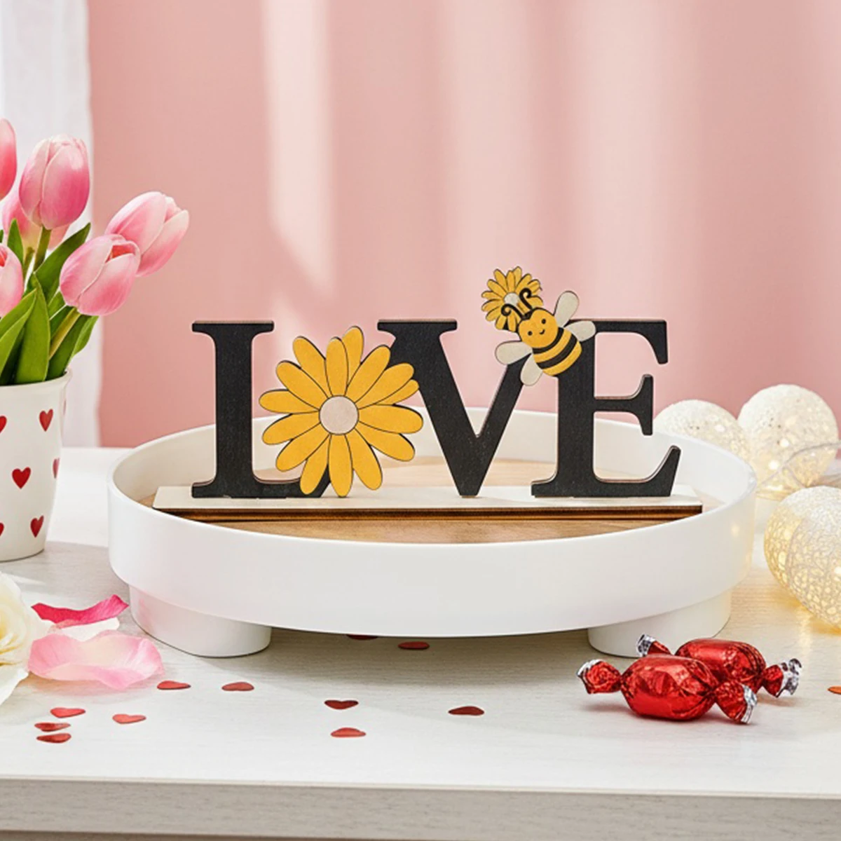 1PC, Valentine's day, a wooden 