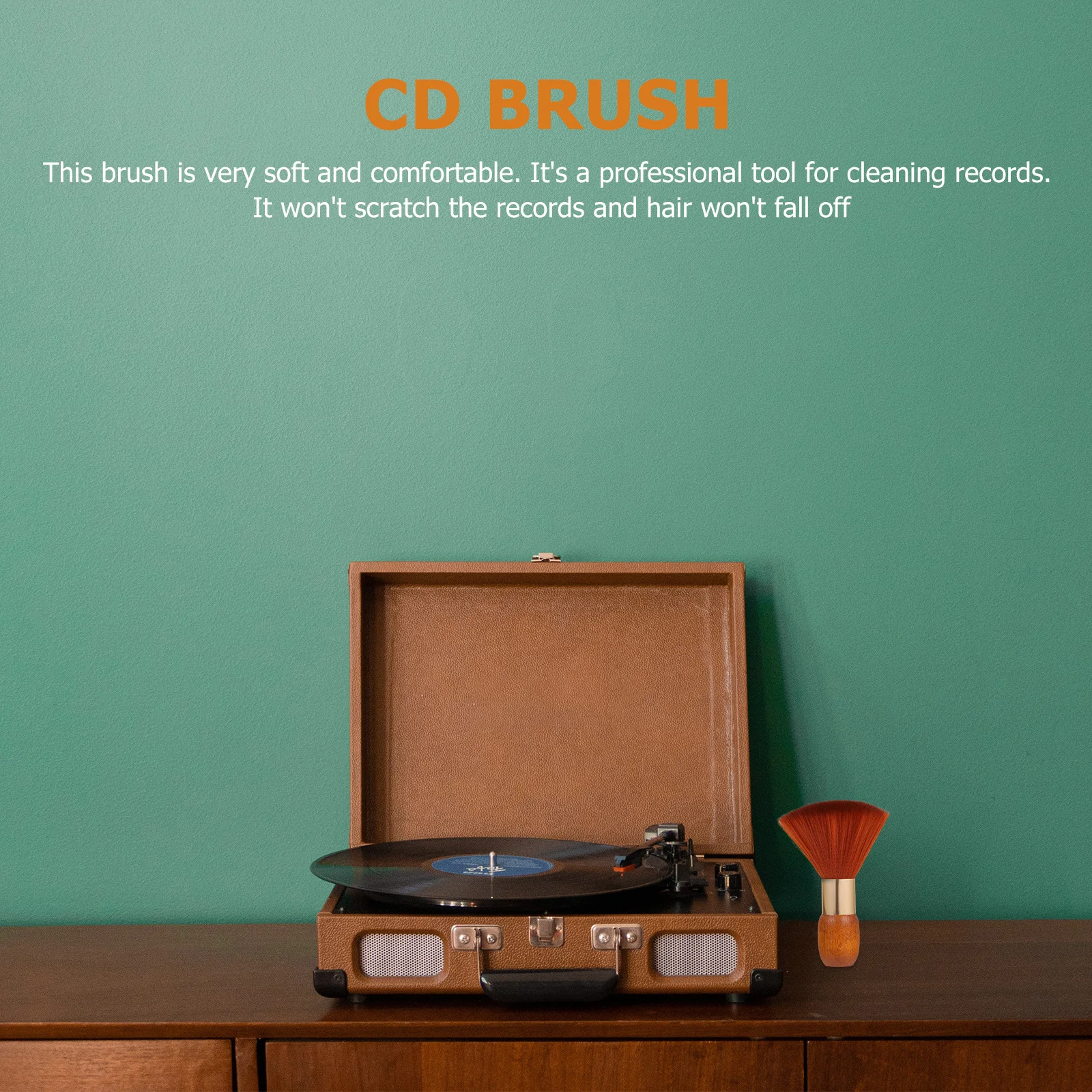 

Turntable Cleaning Brush Vinyl Record Cleaner Conductive Synthetic Fibers Elegant Wooden Handle Dust Remover Clean Brush